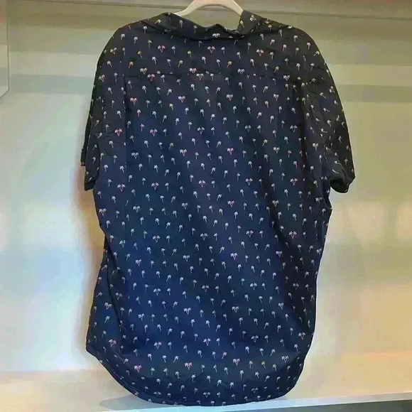 Men’s Bonobos Navy Short Sleeved Button Up Shirt with Pink Palm Trees Size: XXL - Picture 3 of 3